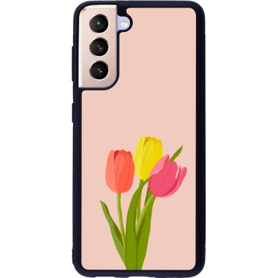Samsung Galaxy S21 5G Case Hülle - Silikon schwarz Spring 23 tulip trio