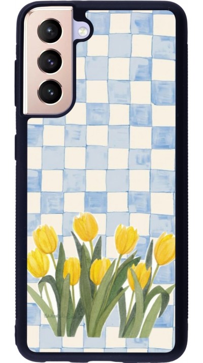 Samsung Galaxy S21 5G Case Hülle - Silikon schwarz Blue vichy tulips Spring 2026