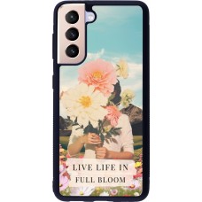 Coque Samsung Galaxy S21 5G - Silicone rigide noir Live life in full moon Spring 2026