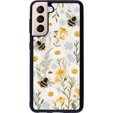 Coque Samsung Galaxy S21 5G - Silicone rigide noir Pattern bees Spring 2026