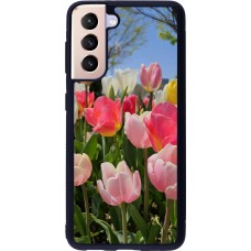 Coque Samsung Galaxy S21 5G - Silicone rigide noir Tulips Spring 2026
