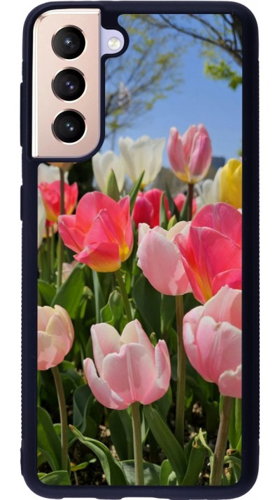 Samsung Galaxy S21 5G Case Hülle - Silikon schwarz Tulips Spring 2026