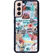Coque Samsung Galaxy S21 5G - Silicone rigide noir Summer 20 collage