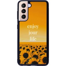 Coque Samsung Galaxy S21 5G - Silicone rigide noir Summer 2025 Enjoy your life