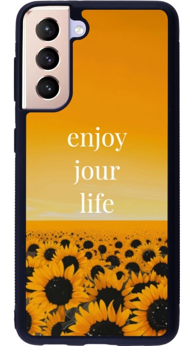Samsung Galaxy S21 5G Case Hülle - Silikon schwarz Summer 2025 Enjoy your life