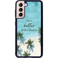 Samsung Galaxy S21 5G Case Hülle - Silikon schwarz Summer 2025 Life is better at the beach