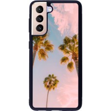 Samsung Galaxy S21 5G Case Hülle - Silikon schwarz Summer 2025 Palmiers
