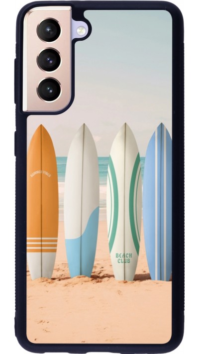 Samsung Galaxy S21 5G Case Hülle - Silikon schwarz Summer surfboard 2025