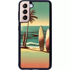 Samsung Galaxy S21 5G Case Hülle - Silikon schwarz Surf Paradise