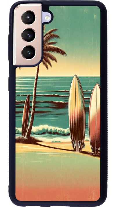 Samsung Galaxy S21 5G Case Hülle - Silikon schwarz Surf Paradise
