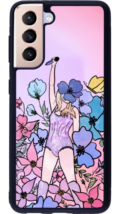 Samsung Galaxy S21 5G Case Hülle - Silikon schwarz Taylor Swift Sketch - Pink