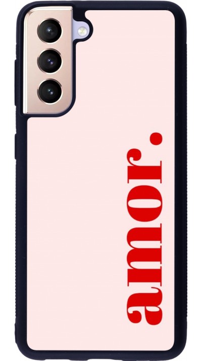 Samsung Galaxy S21 5G Case Hülle - Silikon schwarz Valentine 2024 amor