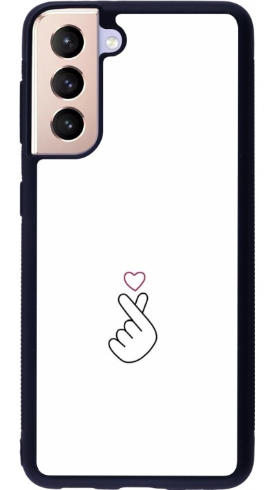 Samsung Galaxy S21 5G Case Hülle - Silikon schwarz Valentine 2024 heart by Millennials