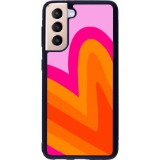 Samsung Galaxy S21 5G Case Hülle - Silikon schwarz Valentine 2024 heart gradient