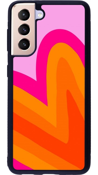 Samsung Galaxy S21 5G Case Hülle - Silikon schwarz Valentine 2024 heart gradient
