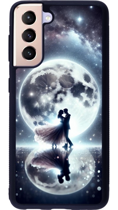 Samsung Galaxy S21 5G Case Hülle - Silikon schwarz Valentin 2024 Liebe unter dem Mond