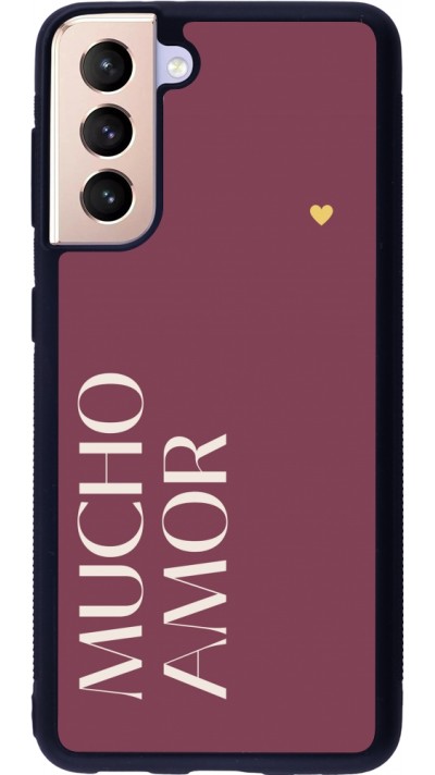 Samsung Galaxy S21 5G Case Hülle - Silikon schwarz Valentine 2024 mucho amor rosado