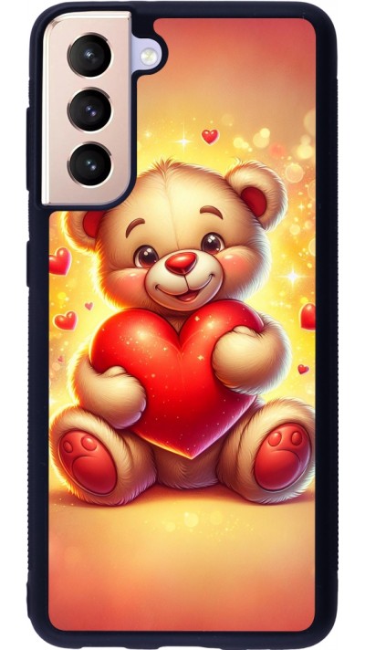 Samsung Galaxy S21 5G Case Hülle - Silikon schwarz Valentin 2024 Teddy Liebe