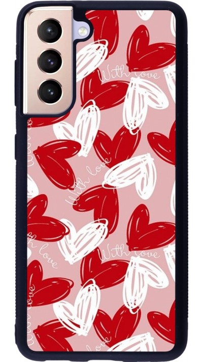 Samsung Galaxy S21 5G Case Hülle - Silikon schwarz Valentine 2024 with love heart