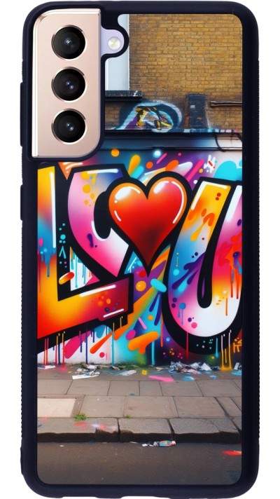 Samsung Galaxy S21 5G Case Hülle - Silikon schwarz Valentin 2025 Liebe U Tag
