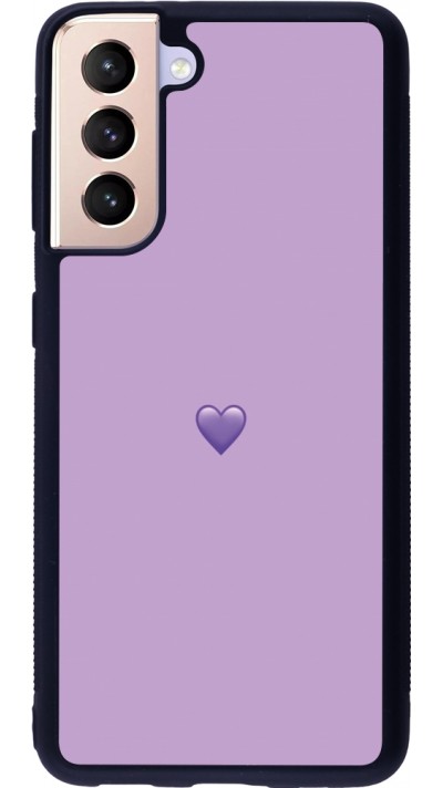 Samsung Galaxy S21 5G Case Hülle - Silikon schwarz Valentine 2023 purpule single heart