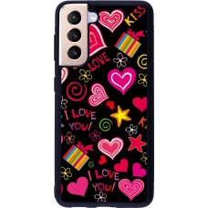 Samsung Galaxy S21 5G Case Hülle - Silikon schwarz Valentine 2023 love symbols