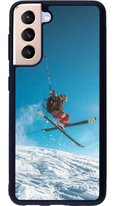 Samsung Galaxy S21 5G Case Hülle - Silikon schwarz Winter 22 Ski Jump