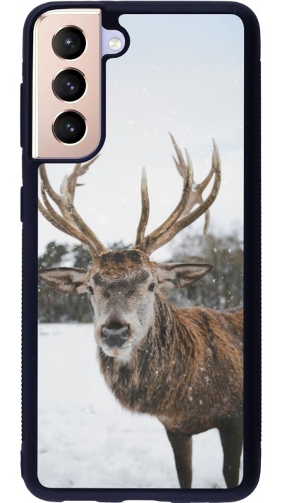 Samsung Galaxy S21 5G Case Hülle - Silikon schwarz Winter 25 Winter reindeer