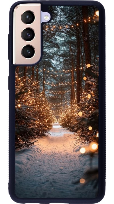 Samsung Galaxy S21 5G Case Hülle - Silikon schwarz Winter 25 Winter snowy road