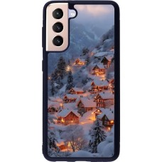 Samsung Galaxy S21 5G Case Hülle - Silikon schwarz Winter 25 Winter snowy village