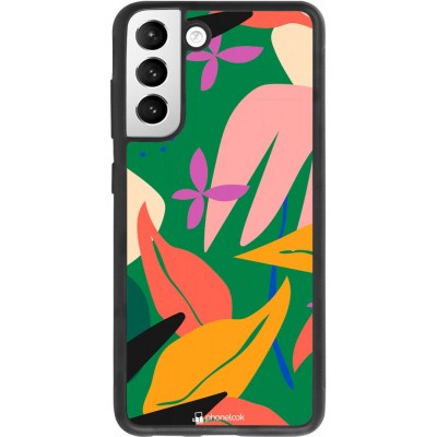 Hülle Samsung Galaxy S21 FE 5G - Silikon schwarz Abstract Jungle