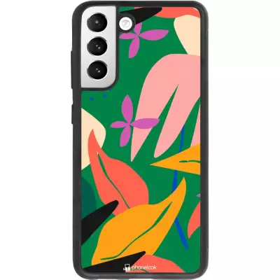 Hülle Samsung Galaxy S21 FE 5G - Silikon schwarz Abstract Jungle