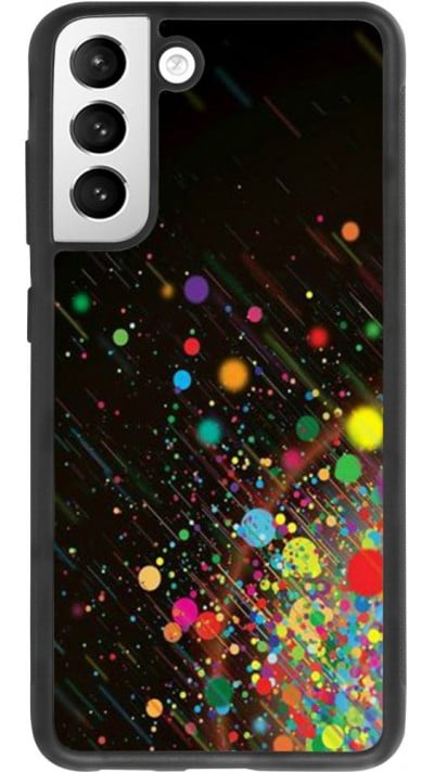 Coque Samsung Galaxy S21 FE 5G - Silicone rigide noir Abstract Bubble Lines
