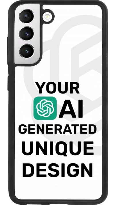 Coque Samsung Galaxy S21 FE 5G - Silicone rigide noir 100% unique générée par intelligence artificielle (AI) avec vos idées