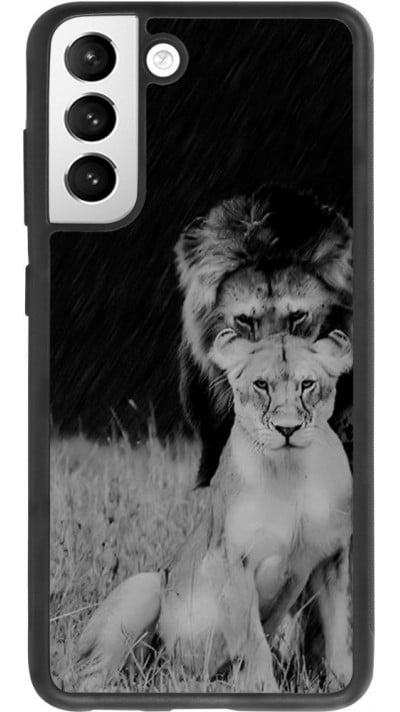 Hülle Samsung Galaxy S21 FE 5G - Silikon schwarz Angry lions
