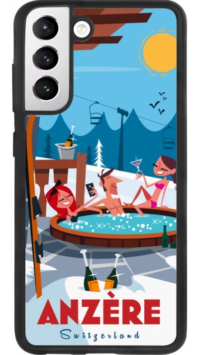 Coque Samsung Galaxy S21 FE 5G - Silicone rigide noir Anzère Mountain Jacuzzi