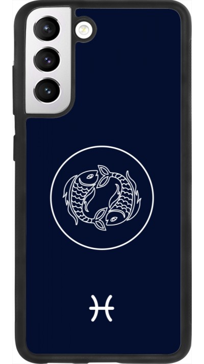 Coque Samsung Galaxy S21 FE 5G - Silicone rigide noir Astrologie Poissons