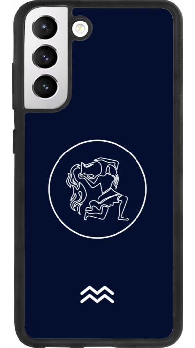 Coque Samsung Galaxy S21 FE 5G - Silicone rigide noir Astrologie Verseau