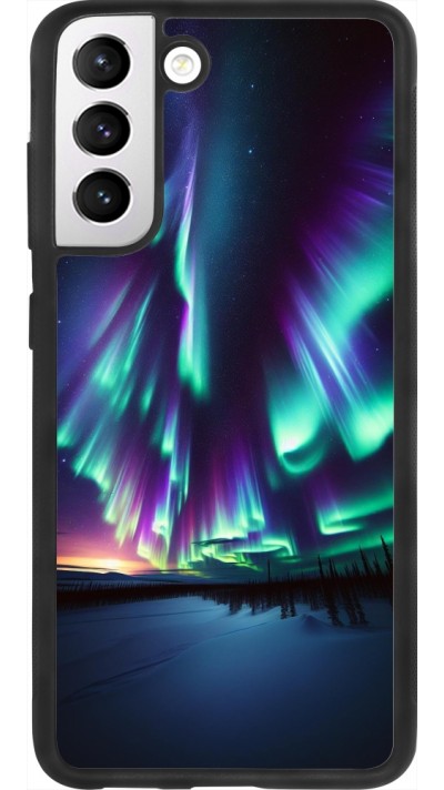 Samsung Galaxy S21 FE 5G Case Hülle - Silikon schwarz Funkelndes Nordlicht