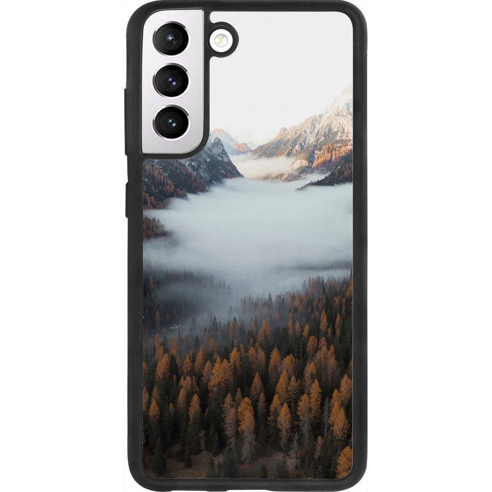 Samsung Galaxy S21 FE 5G Case Hülle - Silikon schwarz Autumn 22 forest lanscape