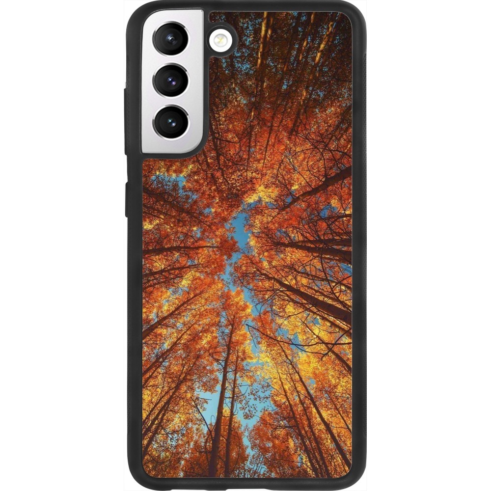 Samsung Galaxy S21 FE 5G Case Hülle - Silikon schwarz Autumn 25 Trees