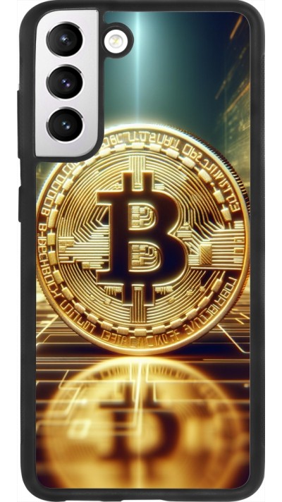 Coque Samsung Galaxy S21 FE 5G - Silicone rigide noir Bitcoin Standing