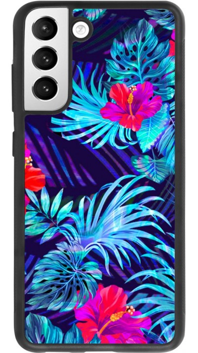 Coque Samsung Galaxy S21 FE 5G - Silicone rigide noir Blue Forest