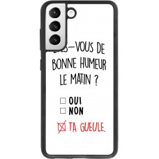 Coque Samsung Galaxy S21 FE 5G - Silicone rigide noir Bonne humeur matin