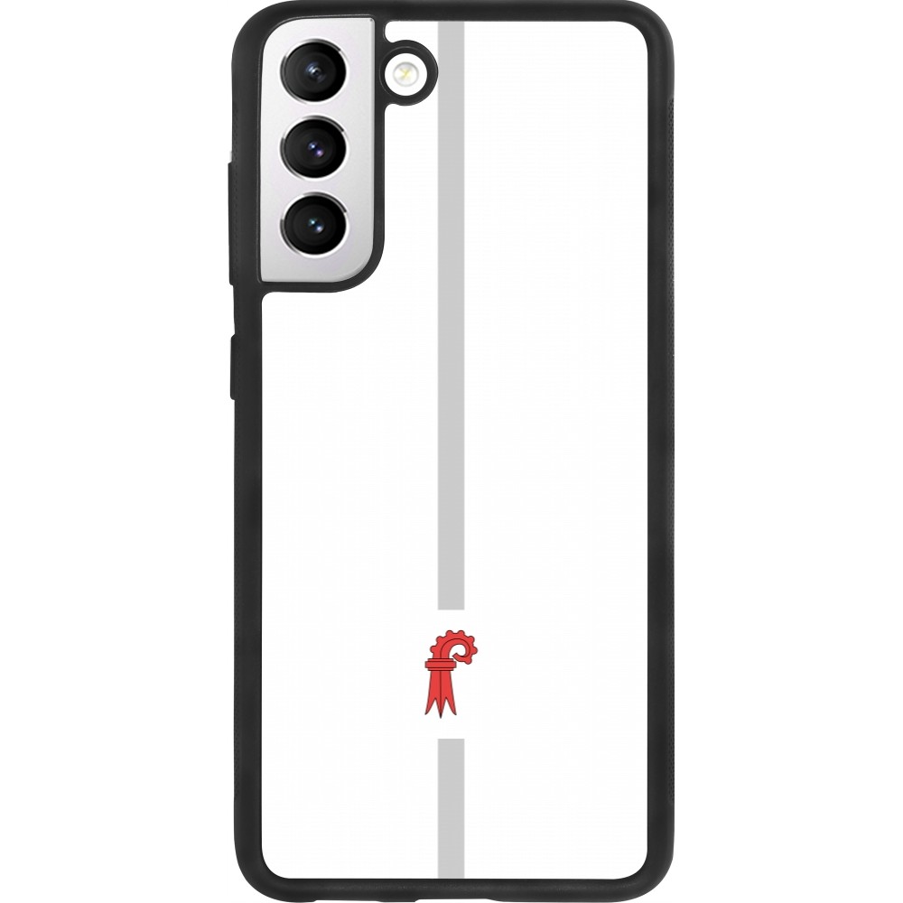 Samsung Galaxy S21 FE 5G Case Hülle - Silikon schwarz Kanton BL weiss
