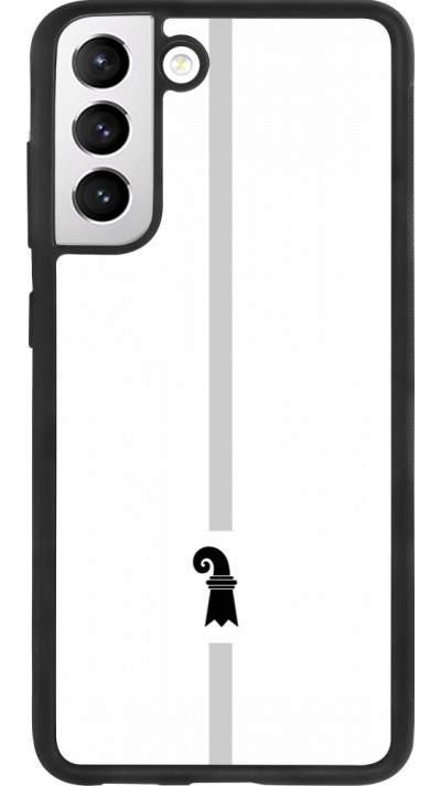 Samsung Galaxy S21 FE 5G Case Hülle - Silikon schwarz Kanton BS weiss