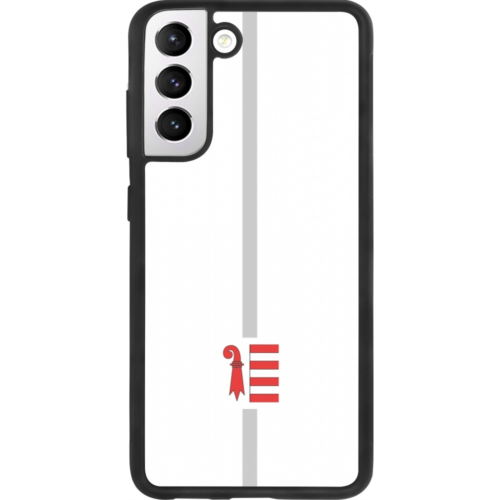 Samsung Galaxy S21 FE 5G Case Hülle - Silikon schwarz Kanton JU weiss