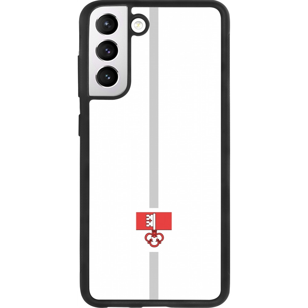 Samsung Galaxy S21 FE 5G Case Hülle - Silikon schwarz Kanton OW weiss