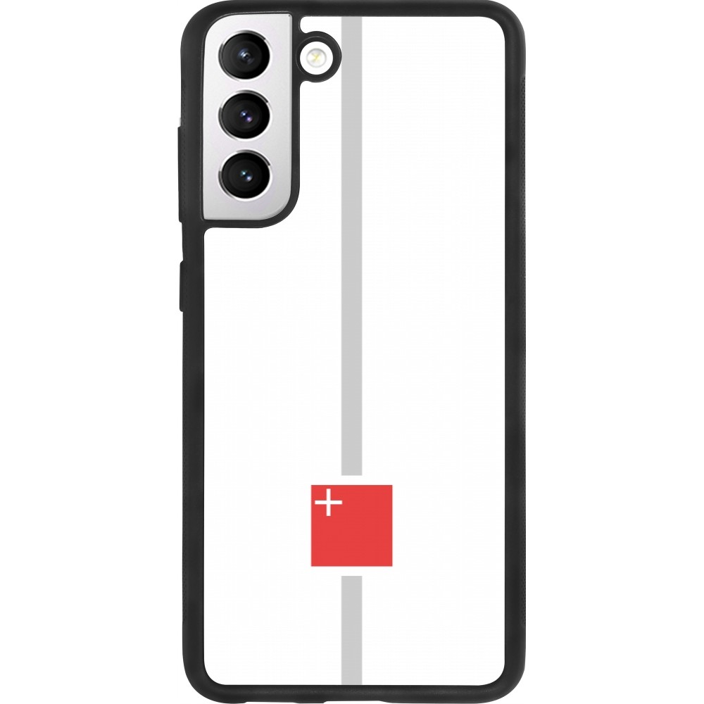 Samsung Galaxy S21 FE 5G Case Hülle - Silikon schwarz Kanton SZ weiss