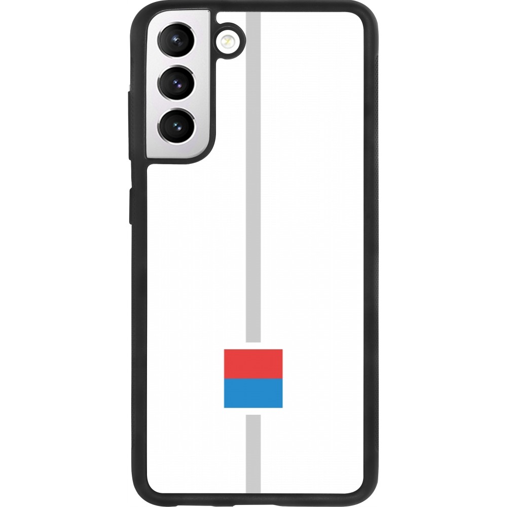 Samsung Galaxy S21 FE 5G Case Hülle - Silikon schwarz Kanton TI weiss